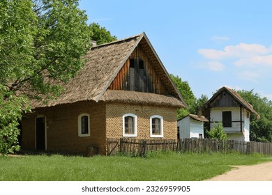 Straznice, Czechia, june 15, 2019: Traditional folk old house in skanzen.