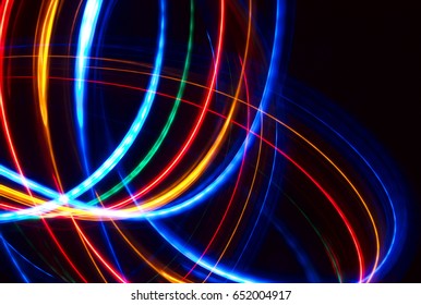 Streaky light patterns from long exposure