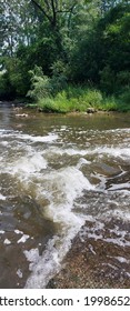 Stream Flowing To The Grand River Kitchener Ontario 