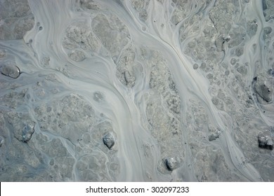 Stream Flows With Silt From Alaska Glacier.