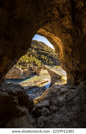 Stream of hot sulfuric water in the thermal baths of Permet Albania