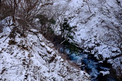 Stream From Kegan Falls In Winter, Nikko, Japan