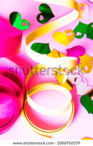 streamers and colorful confetti