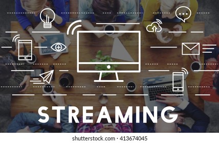 Streaming Media Digital Electronic Technology Concept