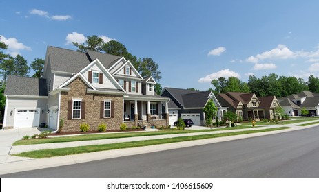 Street Of American Suburban Homes