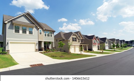 Street Of American Suburban Homes