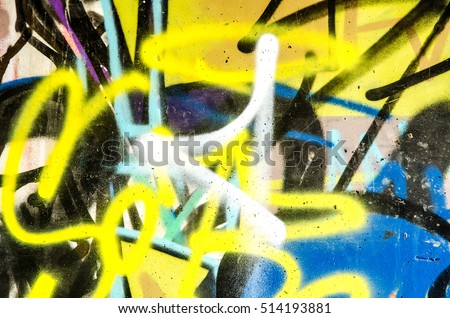 Street art - colorful graffiti on the wall
