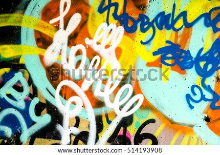 Street art - colorful graffiti on the wall