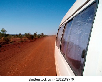 Street In The Australian Desert, Road Traffic In The Outback