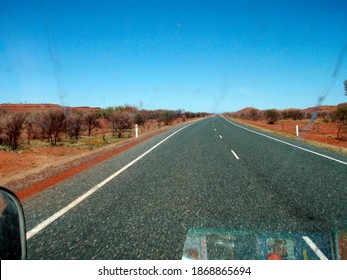 Street In The Australian Desert, Road Traffic In The Outback