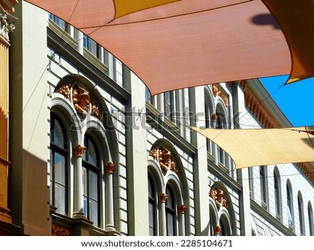Similar – Image, Stock Photo awning Sun sail Protection