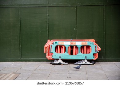 Street Barricade Packed To The Side After An Event In London