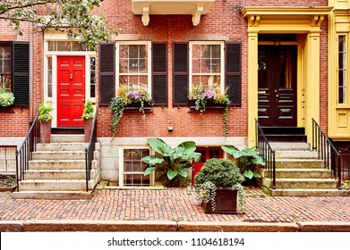 Street at  Beacon Hill neighborhood, Boston, USA.