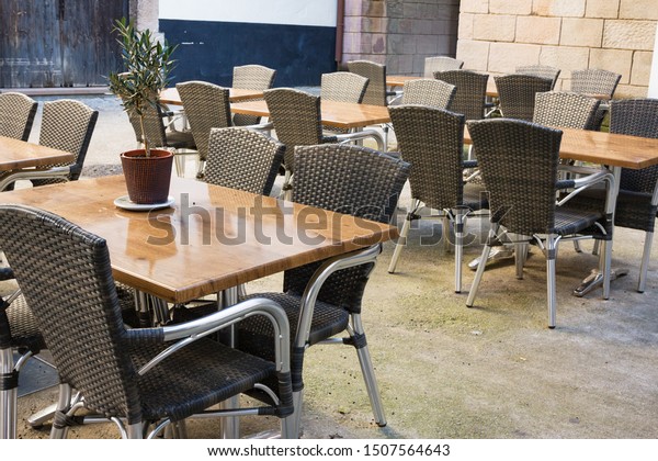 Street Cafe Tables Chairs Barcelona Spain Stock Photo Edit Now