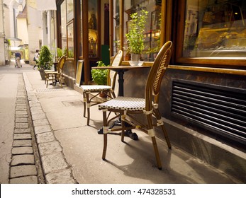 Street Cafe Vienna Style Chairs With Table In Austria