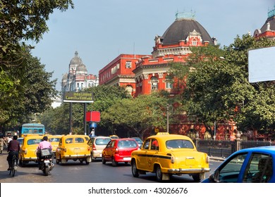 Street of Calcutta (Kolkata), West Bengal, India.