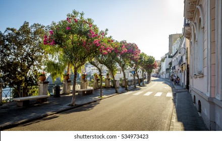 Street Of Capri Town On Capri Island In Italy