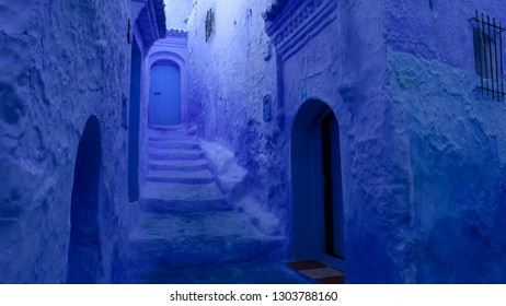 Street in Chefchouen (Blue City) in Morocco - Shutterstock ID 1303788160