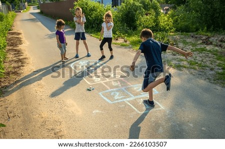 street children's games in classics. Selective focus. nature.