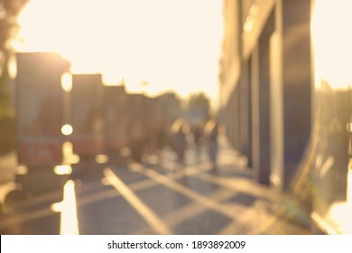 Street City Bokeh, Golden Glow - Urban Blurred Background