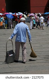 Street Cleaner Forbidden City Beijing China