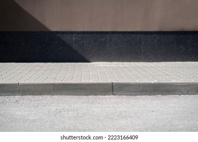 street concrete curb, sidewalk line on avenue