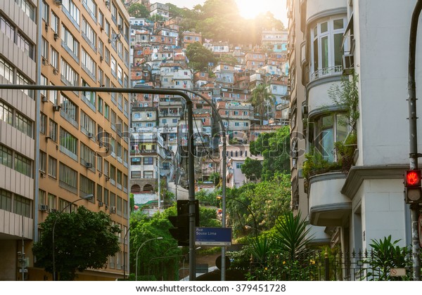 Street Copacabana Favela Cantagalo Rio De Stock Photo Edit Now