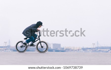 Similar – Image, Stock Photo I’m already practicing for the Tour de France…