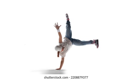 Street dancer girl  dance breakdance isolated on white - Powered by Shutterstock