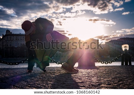 Similar – Construction worker on a construction site holds chain