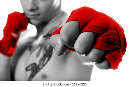 Street Fighter Isolated On White (focus On Fist)