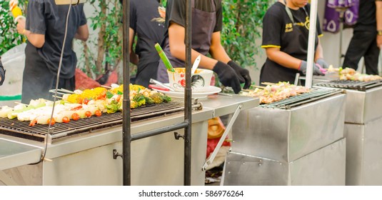 Street Food Market Trading In Cicada Market Huahin In Thailand.