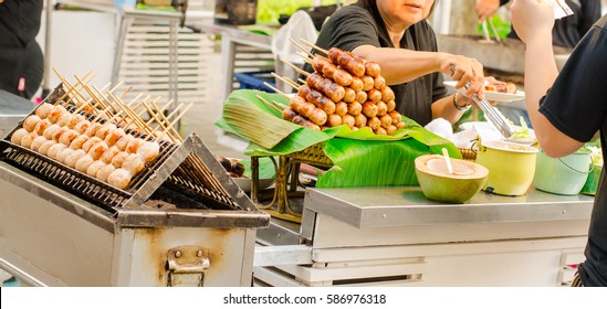 Street Food Market Trading In Cicada Market Huahin In Thailand.