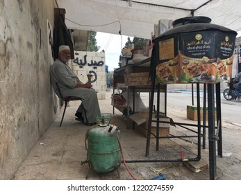 Street Food Seller In Jarablus That Is A Town Was Captured On 24 August 2016 By Turkey Backed Free Syrian Army From ISIS Forces. Now City Is Free And Has A Peace. Nov. 3 2018 Jarablus Syria 