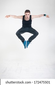 Street And Hip-hop Dancer On White Background