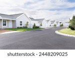 Street, homes and houses in neighborhood, community or residential area in Dallas, Texas in USA. Background, property development or suburban real estate for investment project and society in town