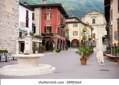 Street In The Italian Village Pisogne In Province Lombardy