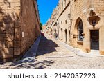 Street of the Knights of Rhodes in Rhodes island in Greece