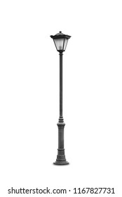 street lamp isolated on white background, this has clipping path.