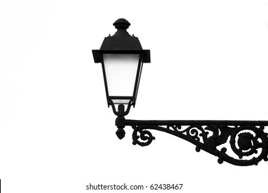 Street lamp. Vintage street lamp, black white