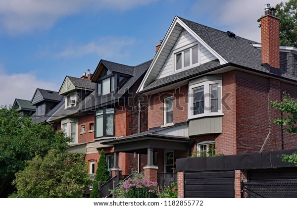 Street Large Older Houses Gables Dormers Stock Photo Edit Now