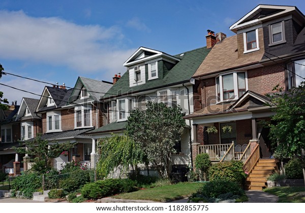 Street Large Older Houses Gables Dormers Stock Photo Edit Now