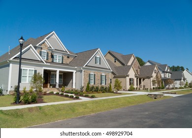 Street Of Large Suburban Homes