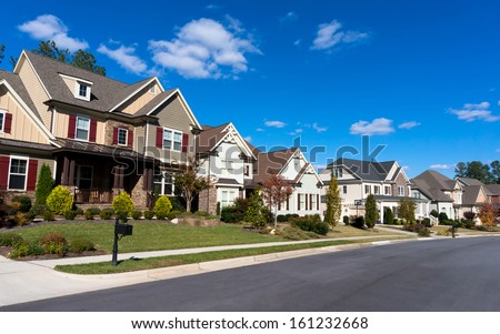 Street of large suburban homes