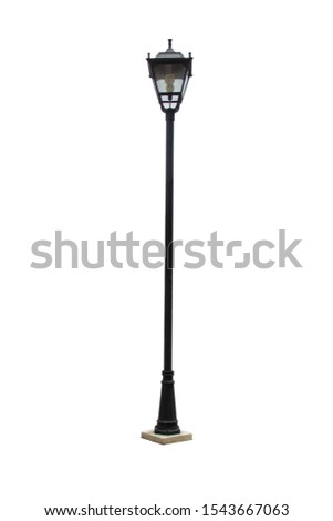 Street light on white background isolated with clipping path.