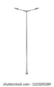 Street light pole isolated on a white background, with clipping path.