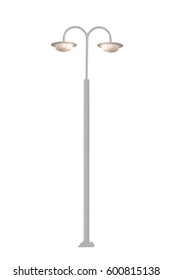 Street Light Pole Isolated On A White Background, With Clipping Path.