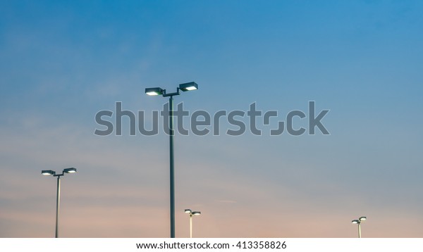 Street Light Pole Sunset Stock Photo (Edit Now) 413358826