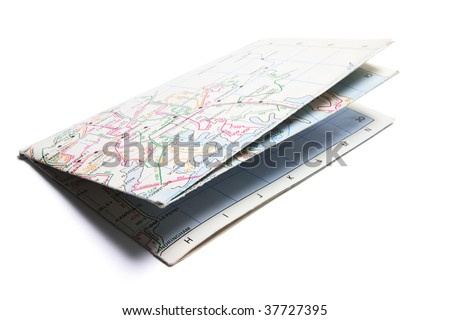 Street Map on Isolated White Background
