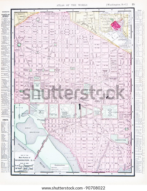 Street Map Washington Dc Usa Spoffords Stock Photo Edit Now